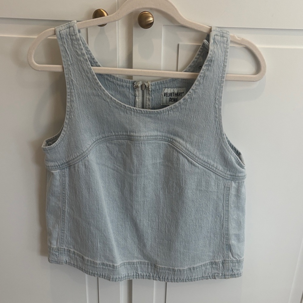 NWT Velvet Heart Light Blue Denim Crop Tank Top